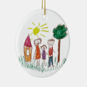 Voeg het kunstwerk van uw kind toe aan deze  keramisch ornament (Rechts)