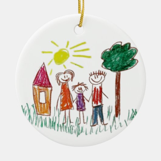 Voeg het kunstwerk van uw kind toe aan deze  keramisch ornament (Voorkant)