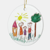 Voeg het kunstwerk van uw kind toe aan deze  keramisch ornament (Links)