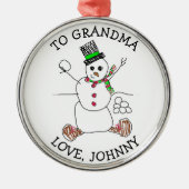 Voeg het kunstwerk van uw kind toe aan deze kerst metalen ornament (Voorkant)