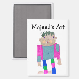 Voeg het kunstwerk van uw kind toe aan deze magneet