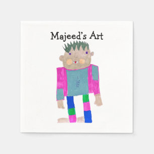 Voeg het kunstwerk van uw kind toe aan deze  servet