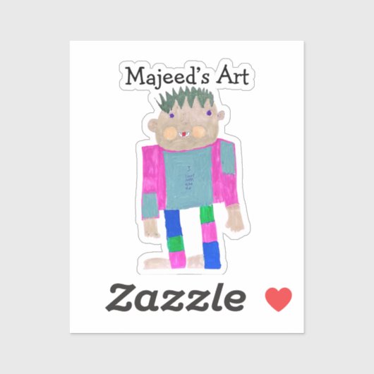 Voeg het kunstwerk van uw kind toe aan deze  sticker (Vel)