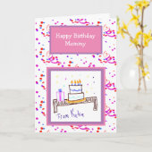 Voeg het kunstwerk van uw kind toe aan deze verjaa kaart (Gele Bloem)