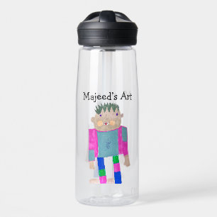 Voeg het kunstwerk van uw kind toe aan deze  waterfles