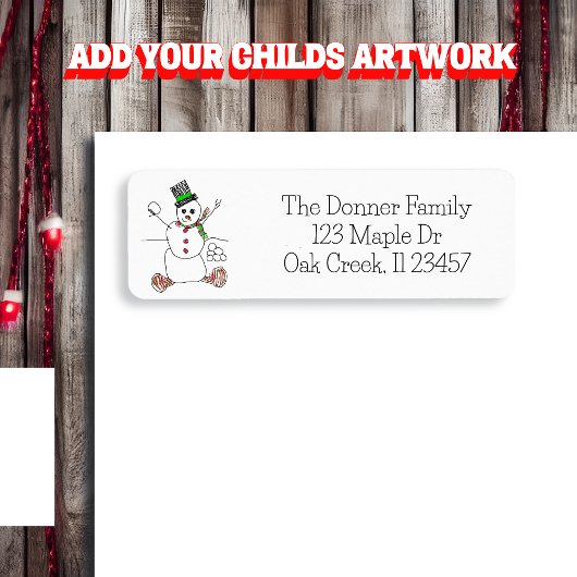 Voeg het kunstwerk van uw kind toe aan dit etiket