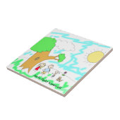 Voeg het kunstwerk van uw kind toe aan dit tegeltje (Zijkant)