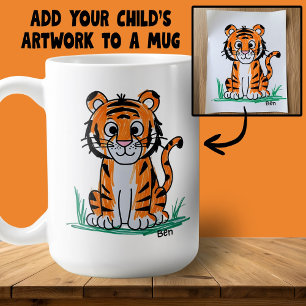 Voeg het kunstwerk van uw kind toe aan een koffiek koffiemok