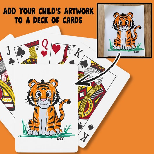 Voeg het kunstwerk van uw kind toe aan pokerkaarten