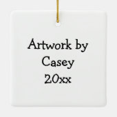 Voeg het kunstwerk van uw kind toe Kerst Ornament (Achterkant)