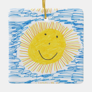 Voeg het kunstwerk van uw kind toe Kerst Ornament