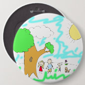 Voeg het Kunstwerk van uw Kinderen aan dit Grote Ronde Button 6,0 Cm (Voorkant /achterkant)