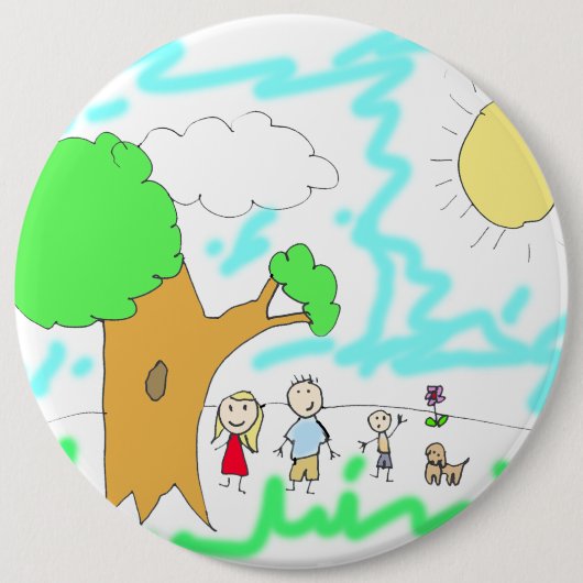 Voeg het Kunstwerk van uw Kinderen aan dit Grote Ronde Button 6,0 Cm (Voorkant)