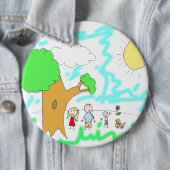 Voeg het Kunstwerk van uw Kinderen aan dit Grote Ronde Button 6,0 Cm (In situ)