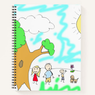 Voeg het kunstwerk van uw kinderen toe aan dit sch notitieboek