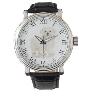 Voeg het Maltees Afbeelding van de Foto Cute Dog v Horloge