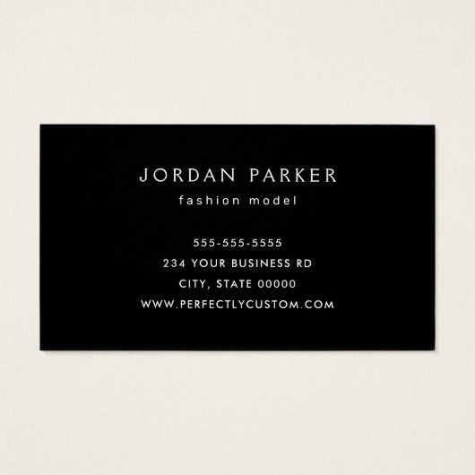 Voeg het model zwarte mode van de fototrendy visit visitekaartje (Achterkant)