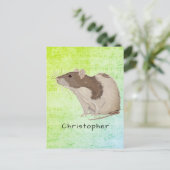Voeg het Ontwerp van de Rat van de Jouw naam toe Briefkaart (Staand voorkant)