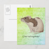 Voeg het Ontwerp van de Rat van de Jouw naam toe Briefkaart (Voorkant / Achterkant)