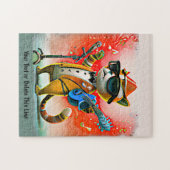 Voeg het Pet van de Zonnebrillen van de Zonnebril  Legpuzzel (Horizontaal)