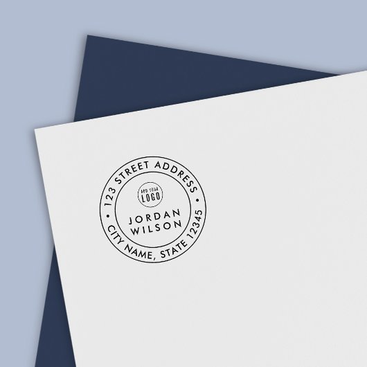 Voeg het Ronde Dubbele Adres van de Grens Moderne  Zelfinktende Stempel