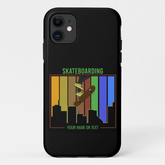 Voeg het Skateboarden van de Tekst van de Naam op  Case-Mate iPhone Case (Achterkant)
