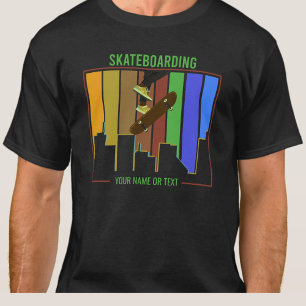 Voeg het Skateboarden van de Tekst van de Naam op T-shirt
