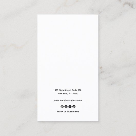 Voeg het Witte Wit van het Manuscript van de Handt Visitekaartje (Achterkant)