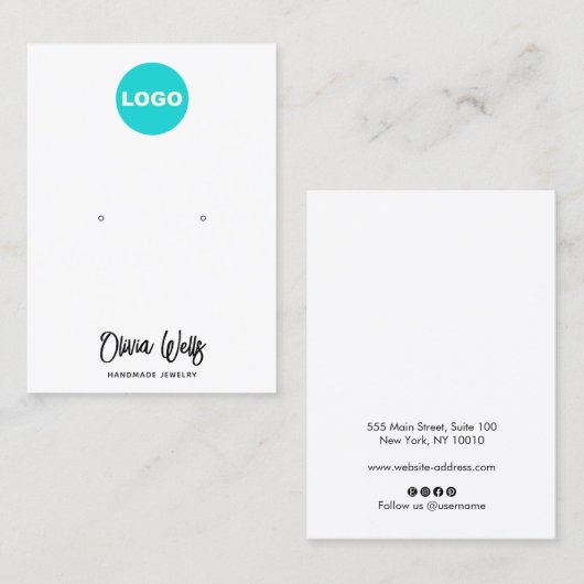 Voeg het Witte Wit van het Manuscript van de Handt Visitekaartje (Voorkant / Achterkant)