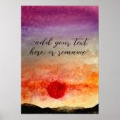 Voeg het Zonnegebergte van de Waterverf van de Tek Poster (Voorkant)