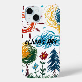 Voeg hier de kunstwerken van je Kind aan toe iPhone 15 Case
