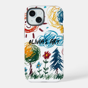 Voeg hier de kunstwerken van je Kind aan toe iPhone 15 Case