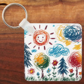 Voeg hier de kunstwerken van je Kind aan toe Sleutelhanger (Voorkant)