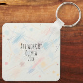 Voeg hier de kunstwerken van je Kind aan toe Sleutelhanger (Achterkant)