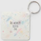 Voeg hier de kunstwerken van je Kind aan toe Sleutelhanger (Achterkant)