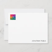 Voeg hier de Logo van de Naam toe Trendy Moderne M Notitiekaartje (Achterkant)