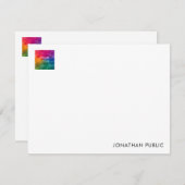 Voeg hier de Logo van de Naam toe Trendy Moderne M Notitiekaartje (Voorkant / Achterkant)