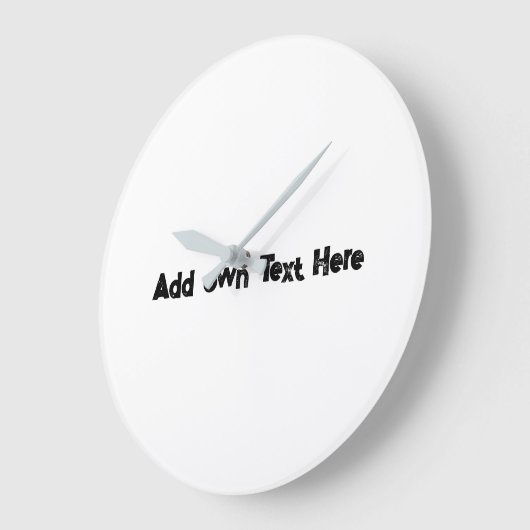 Voeg hier eigen tekst Grijs Kleur Ronde Acryl Muur Grote Klok (Hoek)