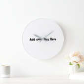 Voeg hier eigen tekst Grijs Kleur Ronde Acryl Muur Grote Klok (Huis)