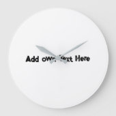 Voeg hier eigen tekst Grijs Kleur Ronde Acryl Muur Grote Klok (Voorkant)