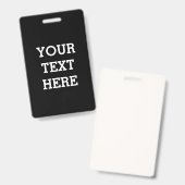 Voeg hier je eigen tekst toe zwart en wit badge (Voor- en achterkant)