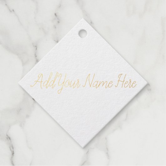 Voeg hier jouw naam aan aanpasbare stempel toe bedankjes labels (Voorkant)