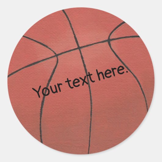 Voeg hier Jouw tekst Basketbal Stickers (Voorkant)