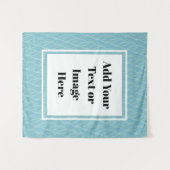 Voeg hier Jouw tekst of Afbeelding Blauwe Golfstro Wandkleed (Voorkant (horizontaal))