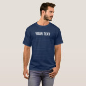Voeg hier Jouw tekst Sjabloon Mannen Navy Blue toe T-shirt (Voorkant volledig)