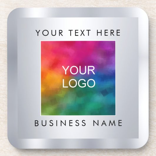 Voeg hier Logo Silver Kijk Sjabloon Hard Plastic t Bier Onderzetter (Voorkant)