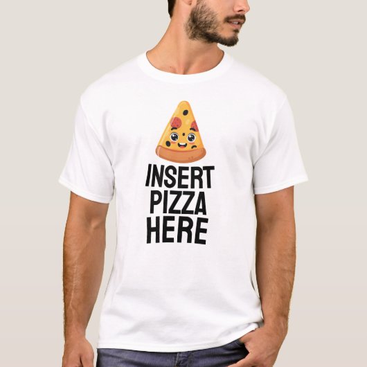 Voeg hier Pizza in T-shirt (Voorkant)