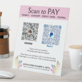 Voeg hier twee QR-codes Venmo betalen voetstuk toe Reclamebord Met Voetstuk (Insitu)