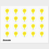 Voeg hier uw bericht toe Yellow Light Bulb Sticker (Vel)