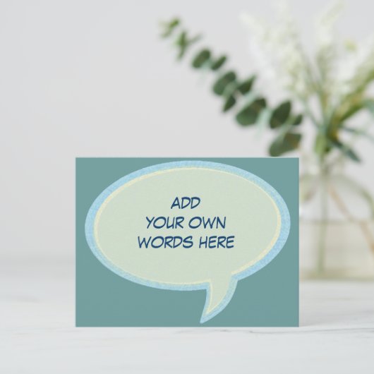 Voeg hier uw eigen woorden toe briefkaart (Staand voorkant)